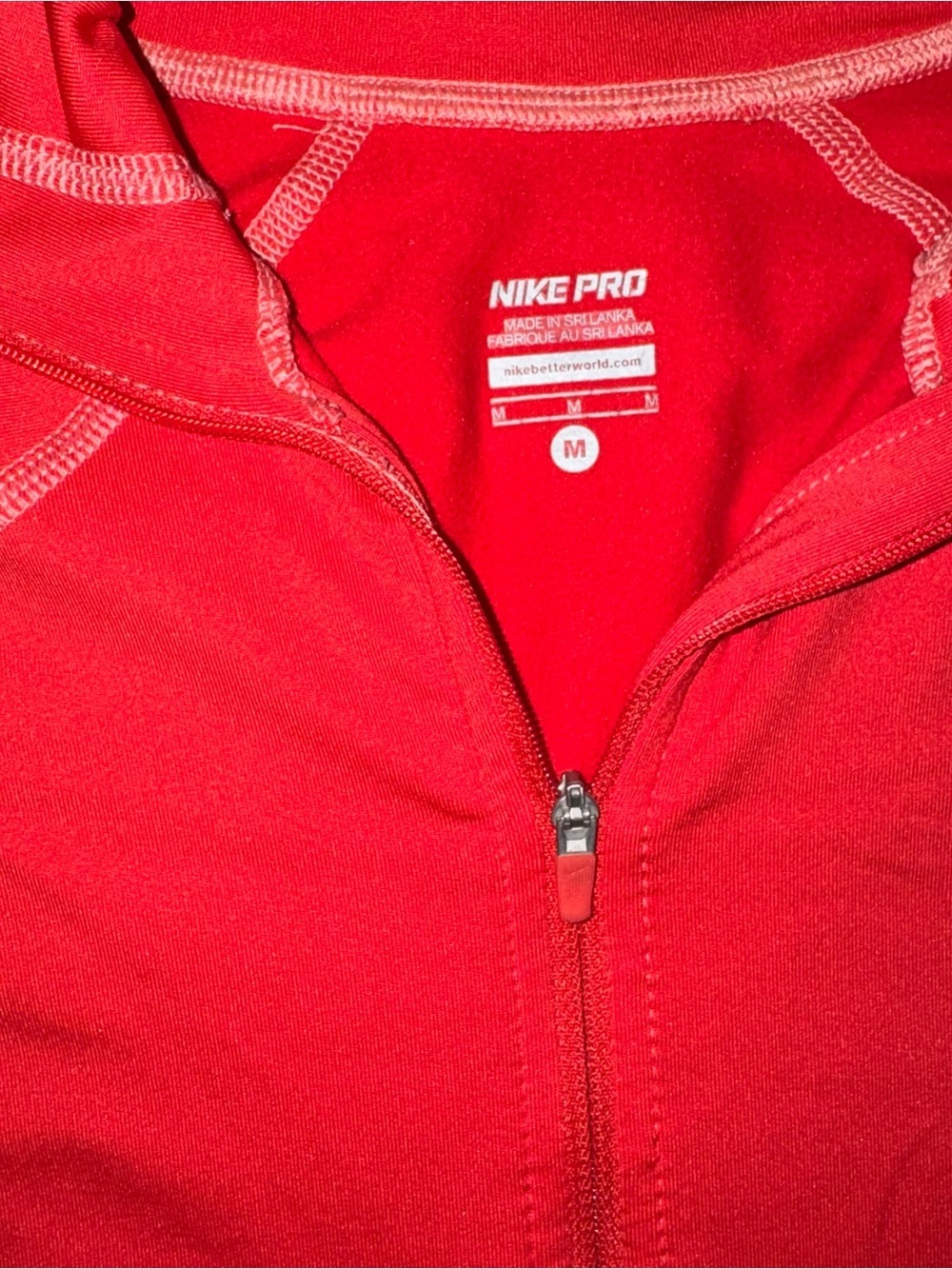Nike Red/Orange Medium 1/4 Zip-Up Athletic Jacket - Picture 3 of 7